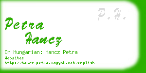 petra hancz business card